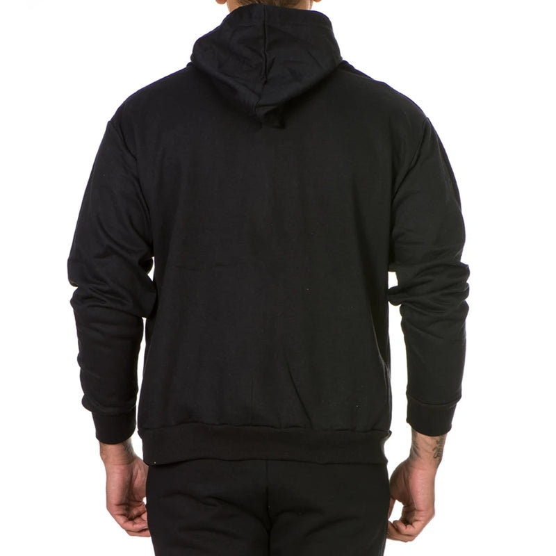 Moletom Masculino Básico com Capuz Branco & Preto – Estilo Casual 4 Estações