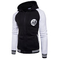 Tendência novo anime japonês varsity jaqueta com capuz 2018 primavera casual zíper casaco com capuz jaqueta