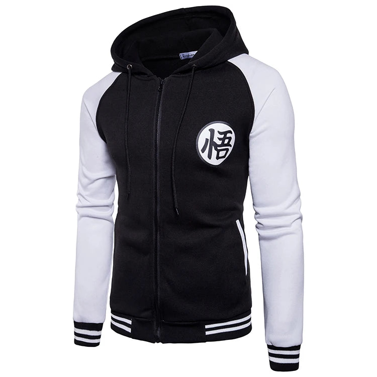 Tendência novo anime japonês varsity jaqueta com capuz 2018 primavera casual zíper casaco com capuz jaqueta