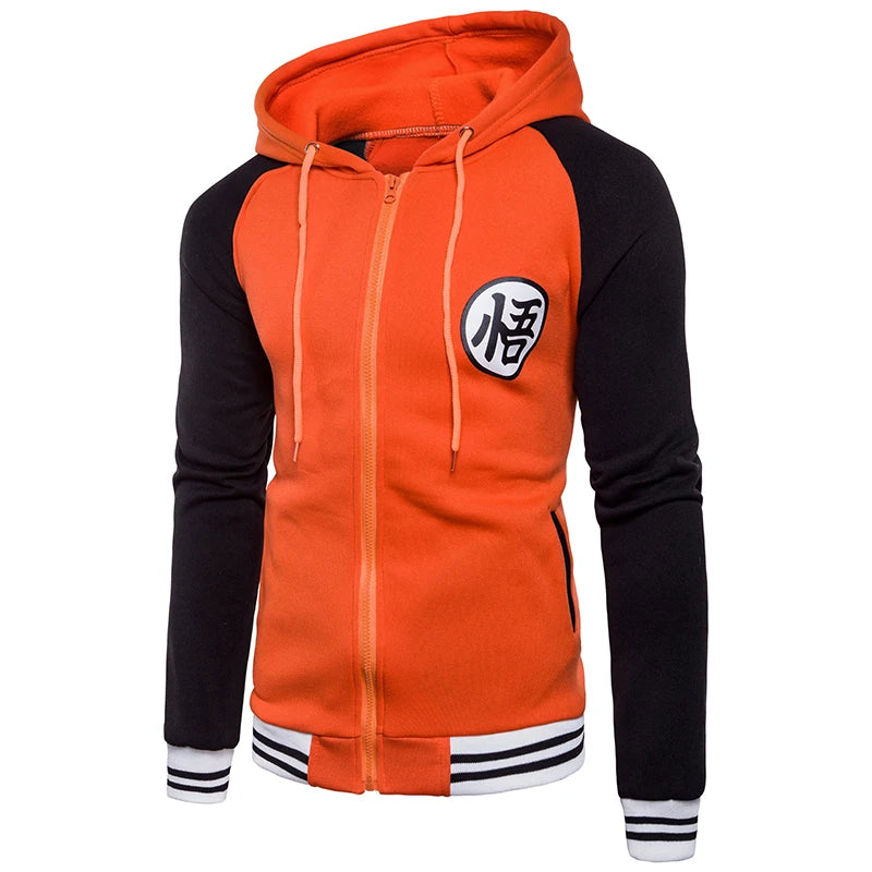 Tendência novo anime japonês varsity jaqueta com capuz 2018 primavera casual zíper casaco com capuz jaqueta