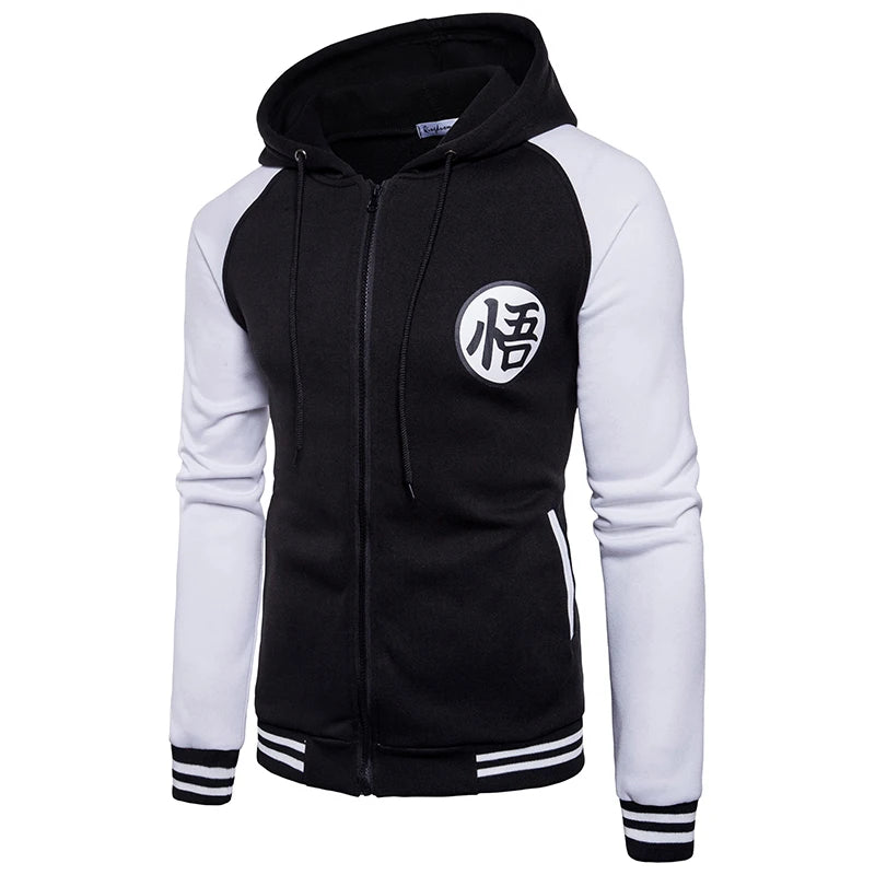 Tendência novo anime japonês varsity jaqueta com capuz 2018 primavera casual zíper casaco com capuz jaqueta