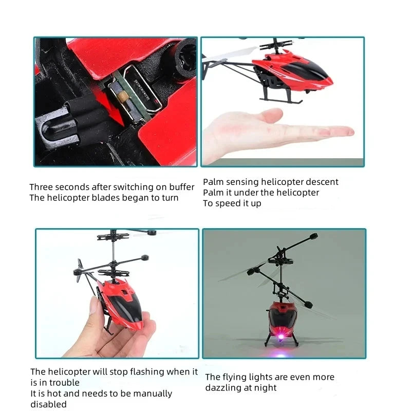 Recarregável mini rc drone remoto seguro resistente a quedas helicópteros rc drone crianças brinquedos (sem bateria de controle remoto)