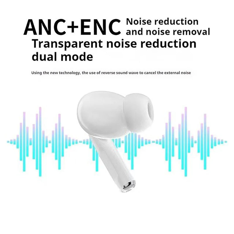 Sem fio bluetooth esportes fone de ouvido anc cancelamento ruído ativo inteligente tela led com microfone fones para android/ios