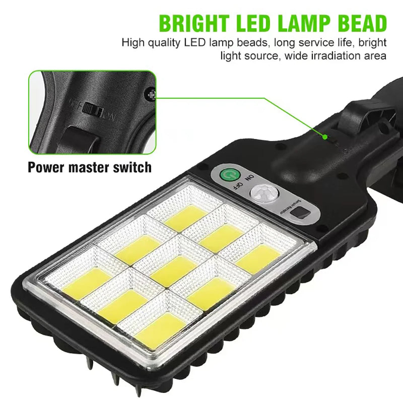 Impermeável Solar LED Wall Light, Indução do Corpo Humano, Jardim, Terraço, Garagem, Pátio e Iluminação Pública, Exterior, 3 Modos