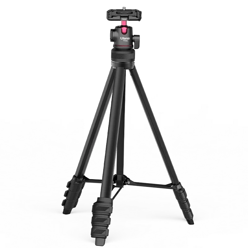 Ulanzi TT51 Tripé portátil para telefone, câmera digital compacta com rotação 360, braçadeira de telefone com cabeça esférica, tripé leve