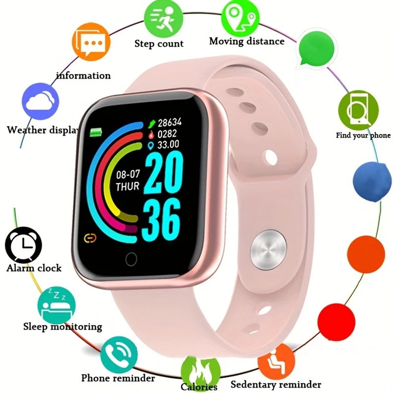 Smartwatch masculino feminino relógios de pulso relógio inteligente mensagem monitor de fitness pulseira presente aniversário relógio eletrônico para xiaomi huawei