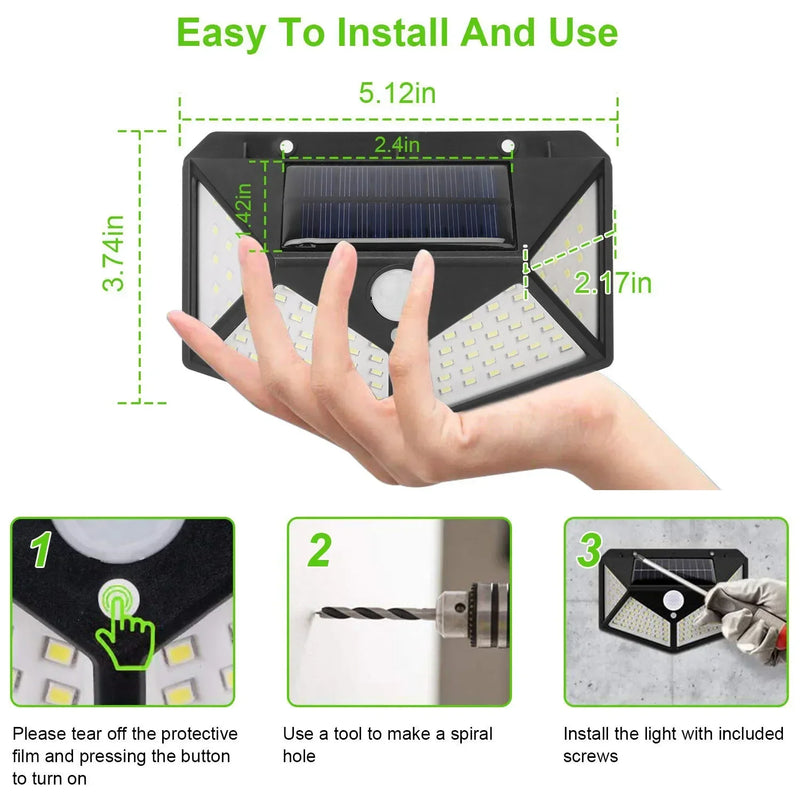 Lâmpada solar multifuncional decoração de jardim ao ar livre luz solar led à prova d' água holofote alimentado por luz solar com sensor de movimento