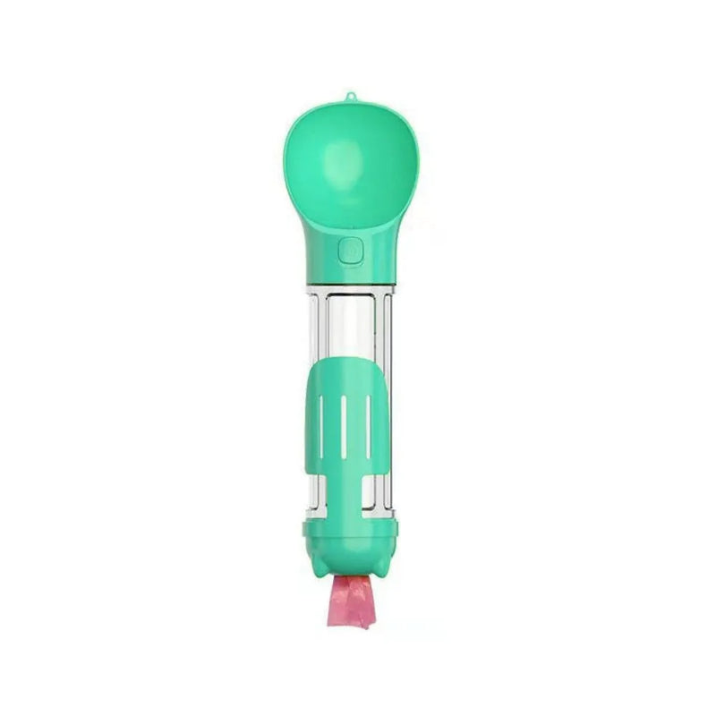 Garrafa 3 em 1 para Pets – Dispensador de Água e Comida com Pá e Saco de Lixo  300ml/500ml  Portátil e à Prova de Vazamento