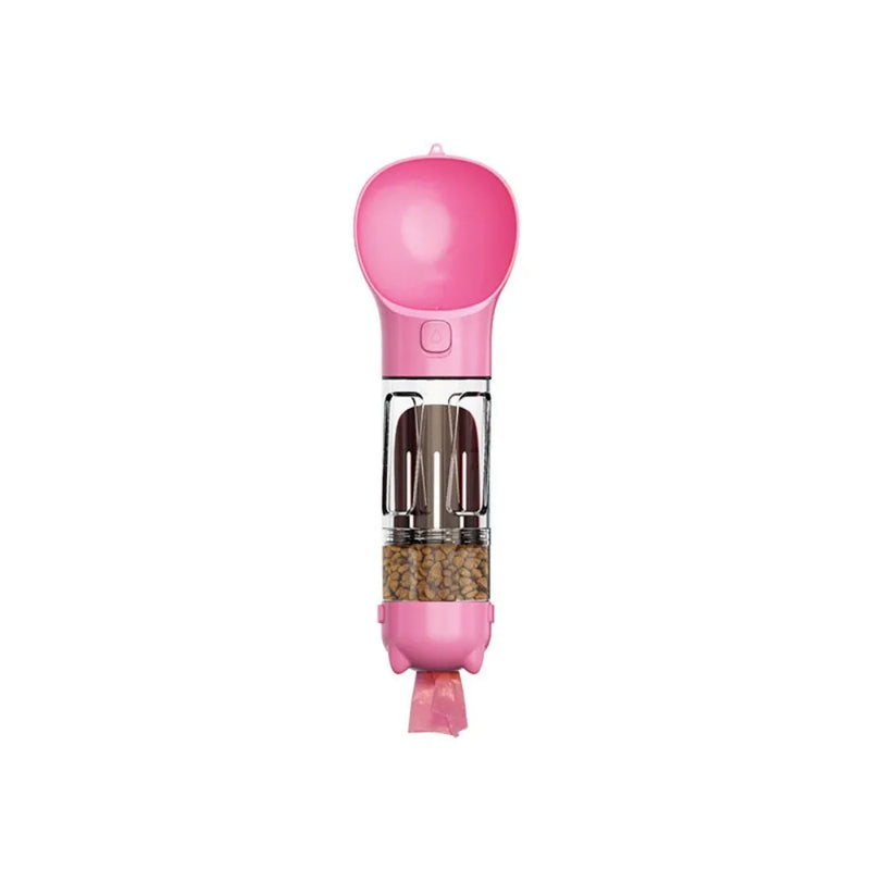 Garrafa 3 em 1 para Pets – Dispensador de Água e Comida com Pá e Saco de Lixo  300ml/500ml  Portátil e à Prova de Vazamento