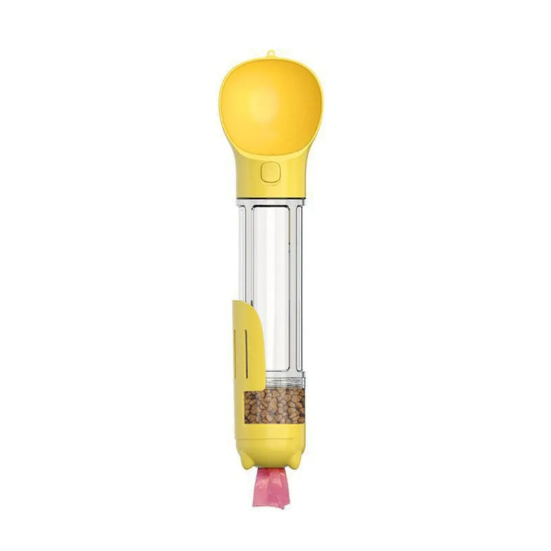 Garrafa 3 em 1 para Pets – Dispensador de Água e Comida com Pá e Saco de Lixo  300ml/500ml  Portátil e à Prova de Vazamento