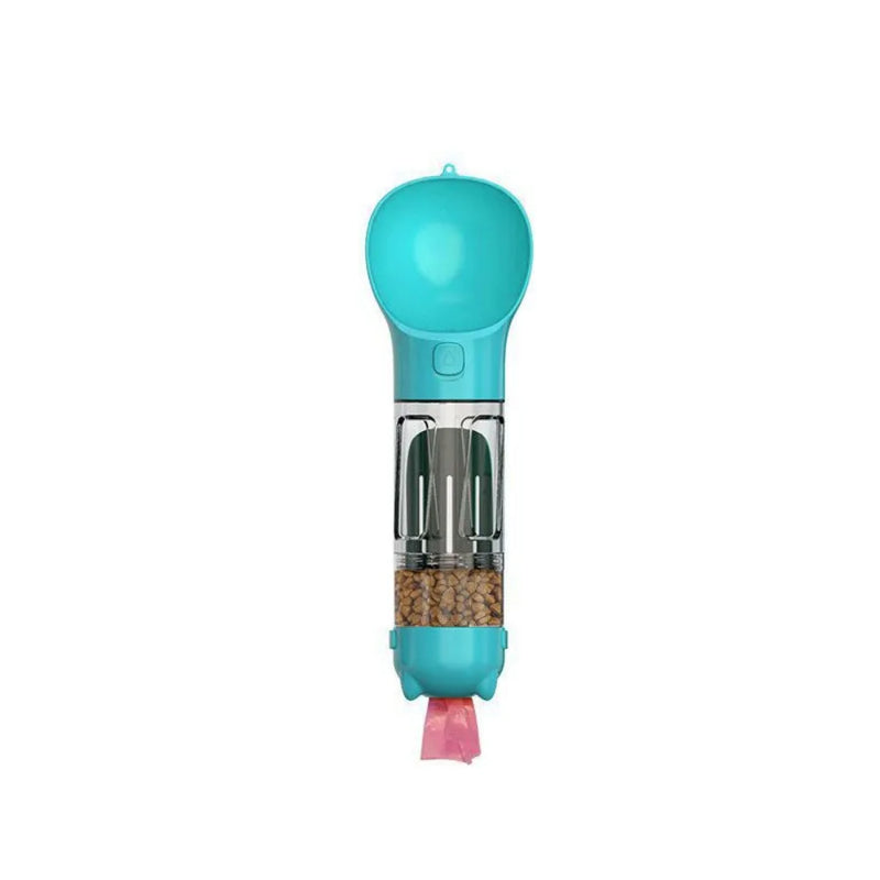 Garrafa 3 em 1 para Pets – Dispensador de Água e Comida com Pá e Saco de Lixo  300ml/500ml  Portátil e à Prova de Vazamento