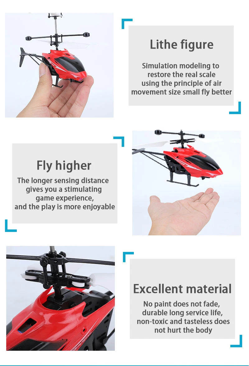 Recarregável mini rc drone remoto seguro resistente a quedas helicópteros rc drone crianças brinquedos (sem bateria de controle remoto)