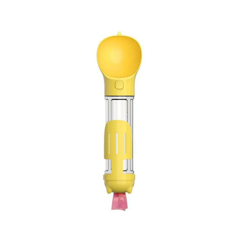 Garrafa 3 em 1 para Pets – Dispensador de Água e Comida com Pá e Saco de Lixo  300ml/500ml  Portátil e à Prova de Vazamento