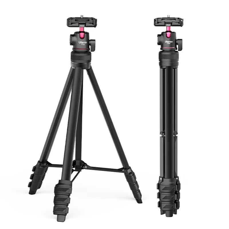 Ulanzi TT51 Tripé portátil para telefone, câmera digital compacta com rotação 360, braçadeira de telefone com cabeça esférica, tripé leve