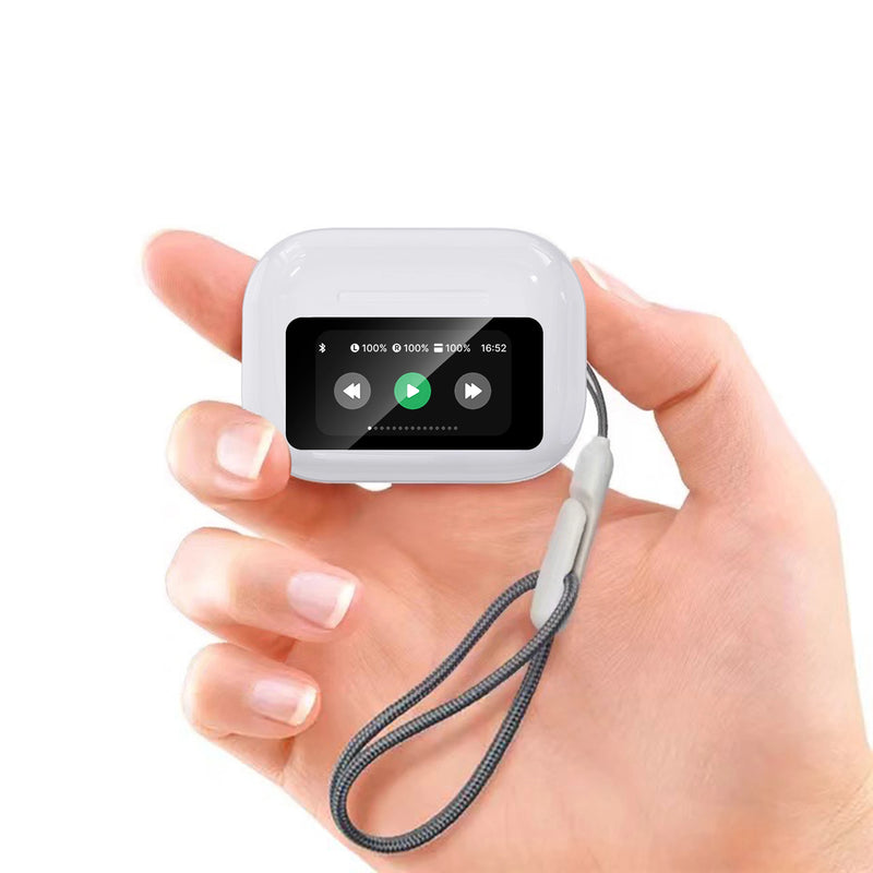 Sem fio bluetooth esportes fone de ouvido anc cancelamento ruído ativo inteligente tela led com microfone fones para android/ios