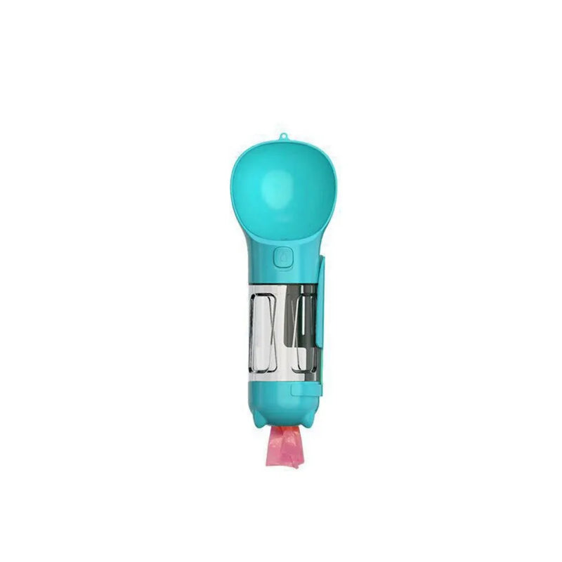 Garrafa 3 em 1 para Pets – Dispensador de Água e Comida com Pá e Saco de Lixo  300ml/500ml  Portátil e à Prova de Vazamento