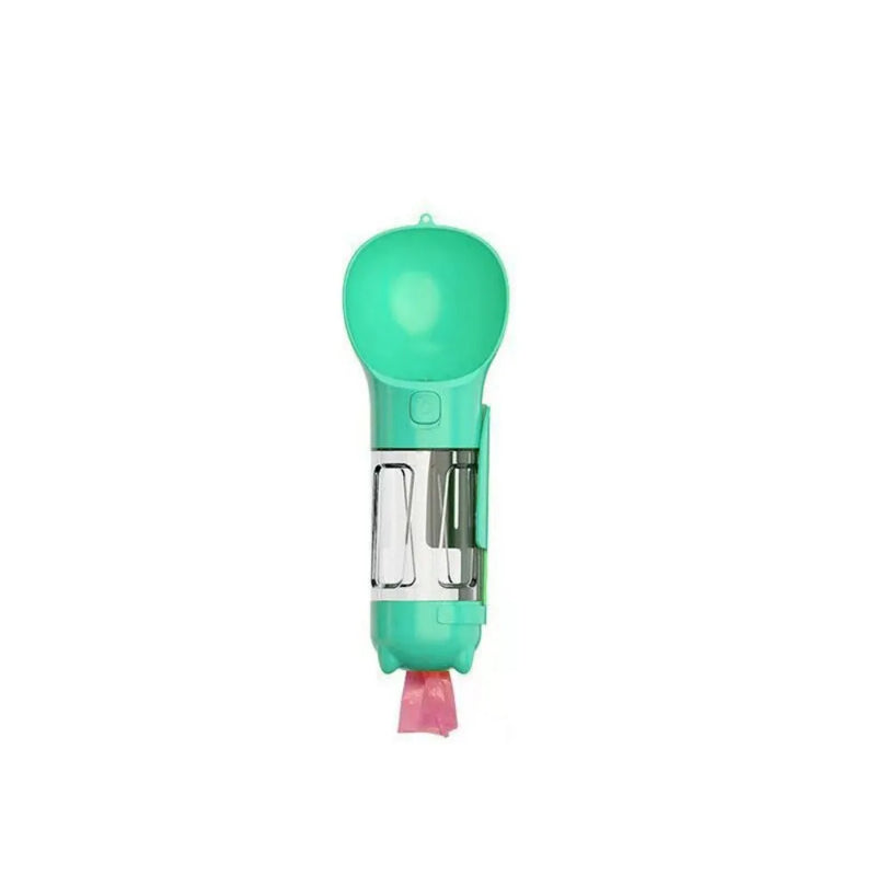 Garrafa 3 em 1 para Pets – Dispensador de Água e Comida com Pá e Saco de Lixo  300ml/500ml  Portátil e à Prova de Vazamento