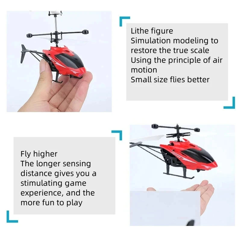 Recarregável mini rc drone remoto seguro resistente a quedas helicópteros rc drone crianças brinquedos (sem bateria de controle remoto)
