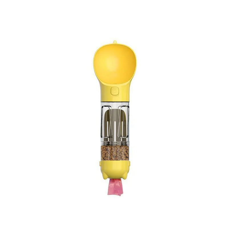 Garrafa 3 em 1 para Pets – Dispensador de Água e Comida com Pá e Saco de Lixo  300ml/500ml  Portátil e à Prova de Vazamento