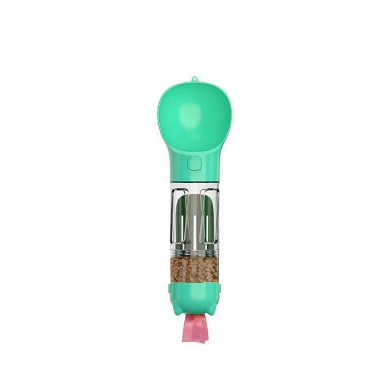 Garrafa 3 em 1 para Pets – Dispensador de Água e Comida com Pá e Saco de Lixo  300ml/500ml  Portátil e à Prova de Vazamento
