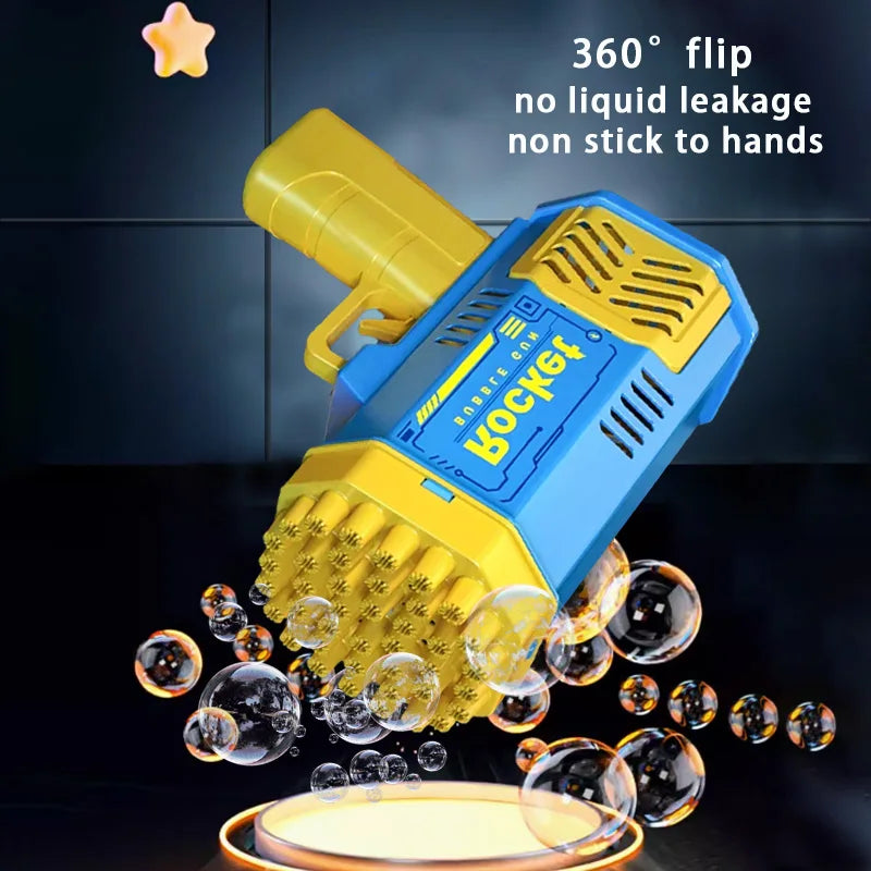 Pistola de Bolhas Infantil com 40 Furos – Diversão ao Ar Livre com Luzes Coloridas