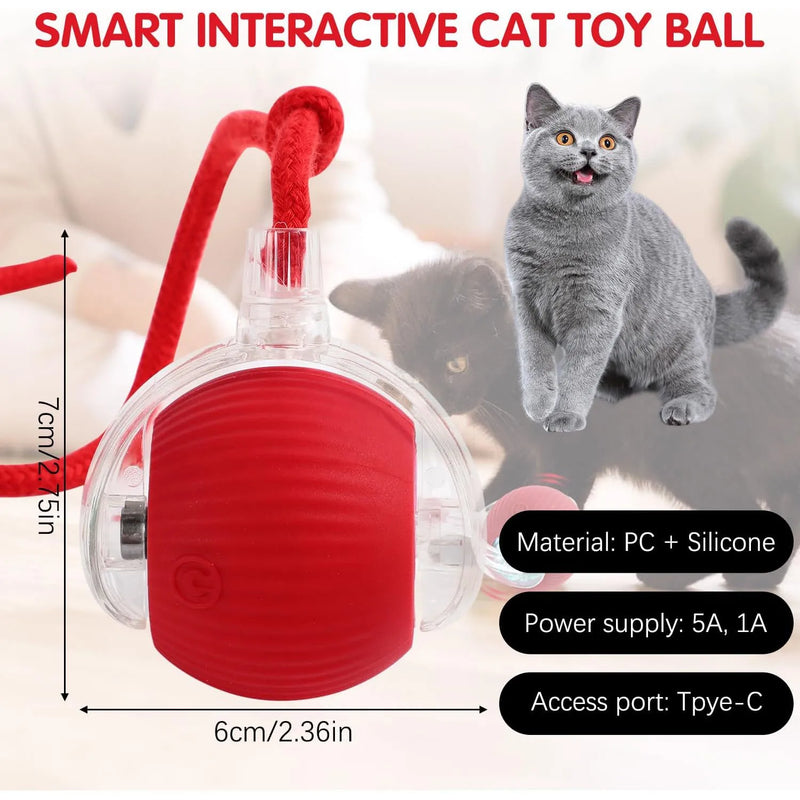 Bola Interativa Inteligente para Gatos – 3 Modos, Cauda de Rato, Recarregável