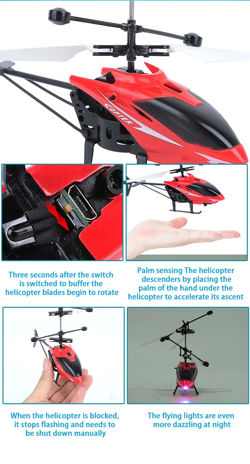 Recarregável mini rc drone remoto seguro resistente a quedas helicópteros rc drone crianças brinquedos (sem bateria de controle remoto)