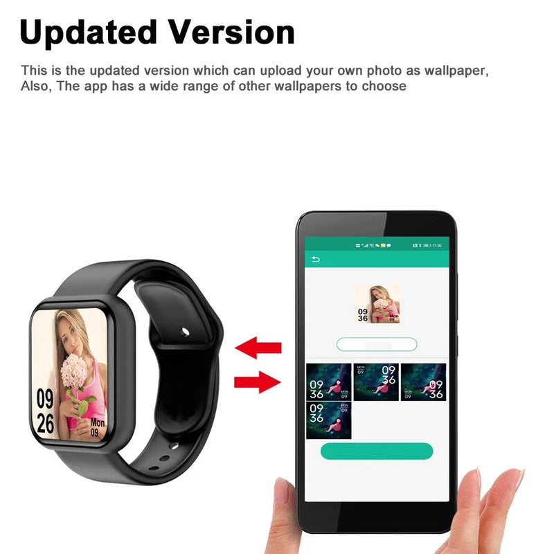 Smartwatch masculino feminino relógios de pulso relógio inteligente mensagem monitor de fitness pulseira presente aniversário relógio eletrônico para xiaomi huawei