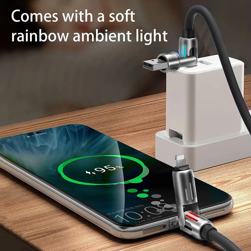 Cabo USB Tipo-C 4 em 1 de 100W – Carga Super Rápida com Silicone Líquido