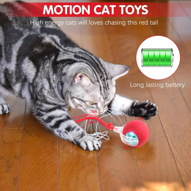 Bola Interativa Inteligente para Gatos – 3 Modos, Cauda de Rato, Recarregável
